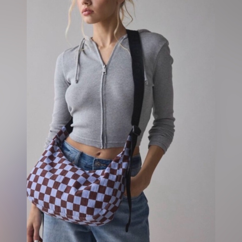NWT Limited Edition Baggu Medium Crescent Bag in Checker Print